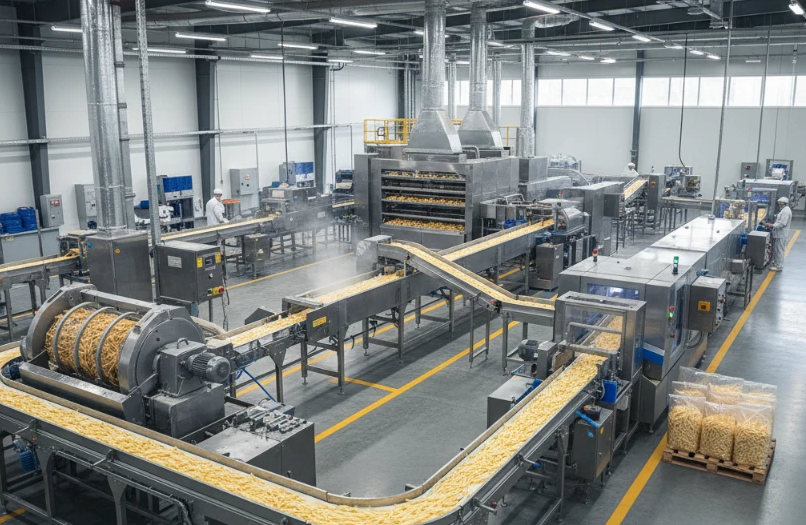 Frozen French fries processing line